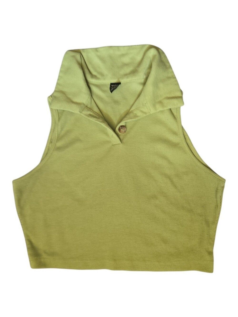 Shein Sleeveless Collared Crop Top in Light Green